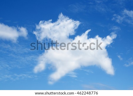 blue sky background with white Cloud look like a animal Royalty-Free Stock Photo #462248776