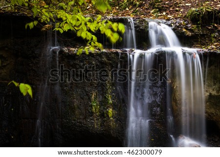 Little waterfall in latvia at autumn