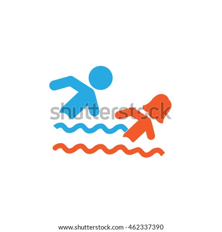 Swimming icon vector
