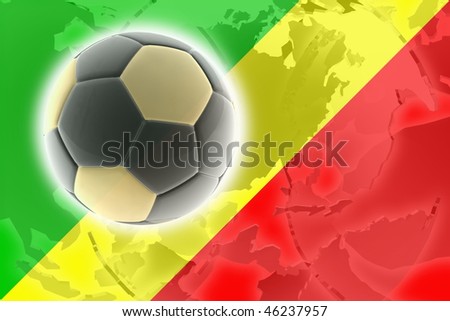 Flag of Congo, national country symbol illustration sports soccer football