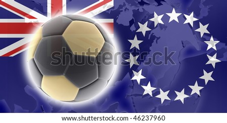 Flag of Cook Islands, national country symbol illustration sports soccer football
