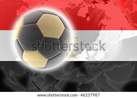 Flag of Egypt, national country symbol illustration sports soccer football
