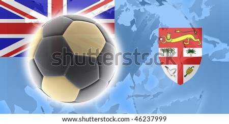 Flag of Fiji, national country symbol illustration sports soccer football