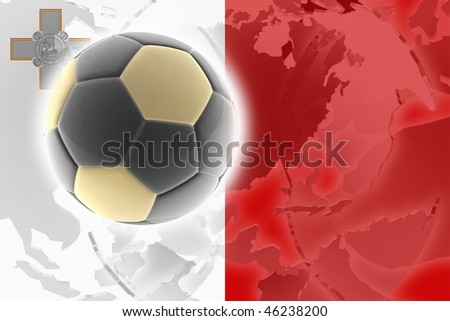 Flag of Malta, national country symbol illustration sports soccer football
