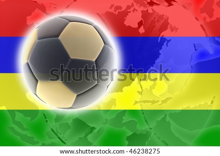 Flag of Mauritius, national country symbol illustration sports soccer football