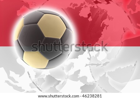Flag of Monaco, national country symbol illustration sports soccer football