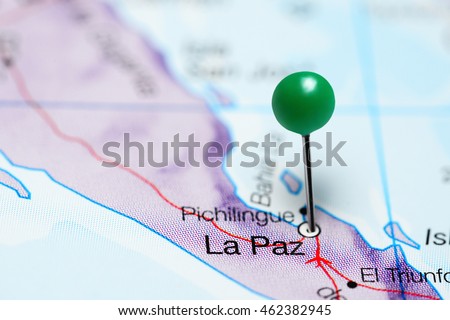 La Paz pinned on a map of Mexico
