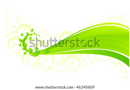 Green spring card. vector illustration