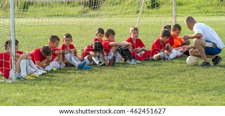 Kids soccers waiting at the goal