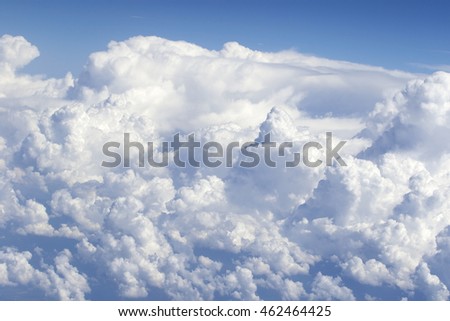 Cumulus clouds - Cloud of vertical development, Clouds from above, Taken from an aircraft