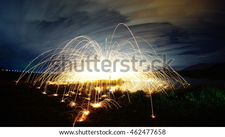 steel wool fireworks
