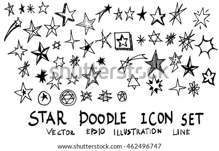Star Doodles, hand drawn vector illustration.