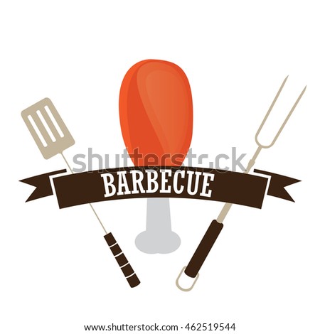 Isolated barbecue label, Vector illustration