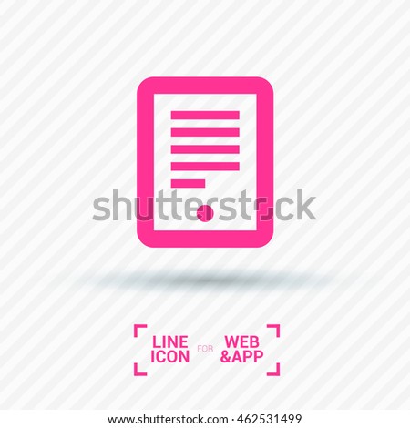 Electronic book isolated minimal single flat icon. Gadget line vector icon for websites and mobile minimalistic flat design.
