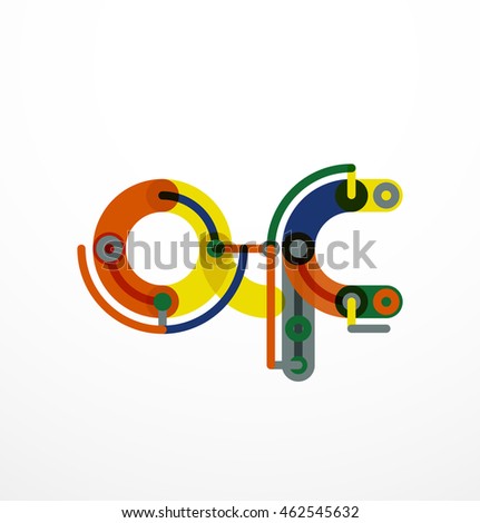 Colorful funny cartoon letter icon. Business logo design