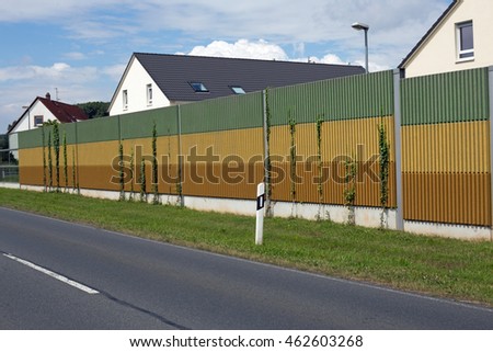 Closeup of a noise barrier wall, background Royalty-Free Stock Photo #462603268