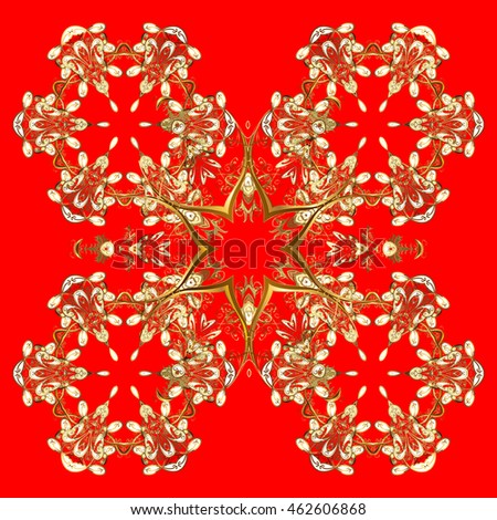 Pattern floral elements. Abstract golden ornament