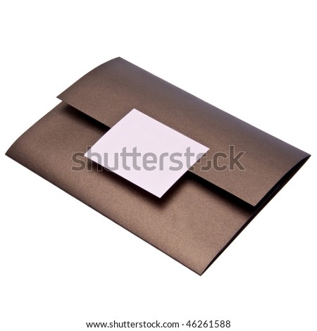 Fancy paper invitation, possibly for a wedding.  File includes a clipping path. Royalty-Free Stock Photo #46261588