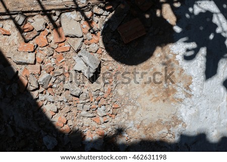 Old cement floor in the shadow