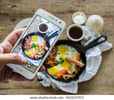 Food photo breakfast on instagram for smartphone.