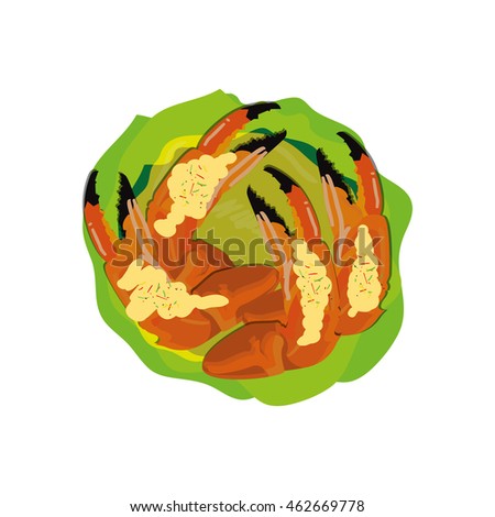 Isolated sea food on white background, Vector illustration