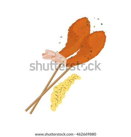 Isolated sea food on white background, Vector illustration