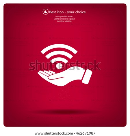 Hand with Wi-Fi Icon.