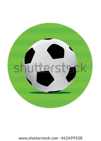 Football soccer ball icon. Long shadow flat design. Vector illustration.