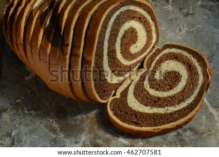sliced Marble Rye bread Royalty-Free Stock Photo #462707581