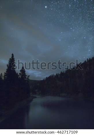 Milky way over the Blackfoot River.
