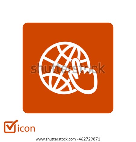Globe icon. Flat design.