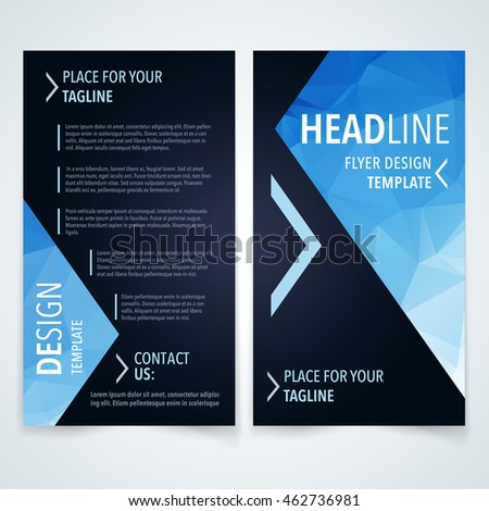 vector trendy advertising poster or folder design pattern with blue triangle texture on dark scene abstraction scene numeric performance modern empty deal blue luxurious print creative banner presenti
