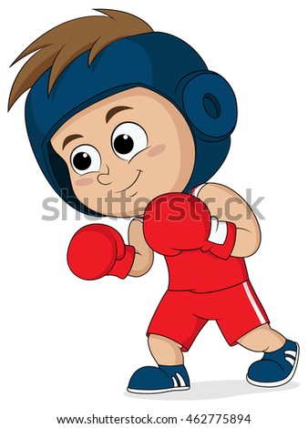 kid boxing.vector and illustration.