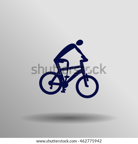 blue Road cycling icon button logo symbol concept high quality on the gray background