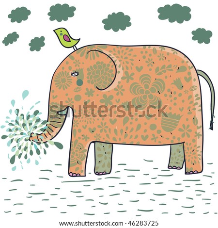 Funny cartoon elephant