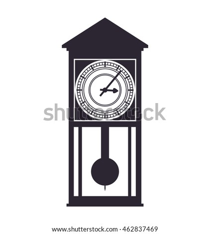 wood clock house time traditional icon. Isolated and flat illustration. Vector graphic