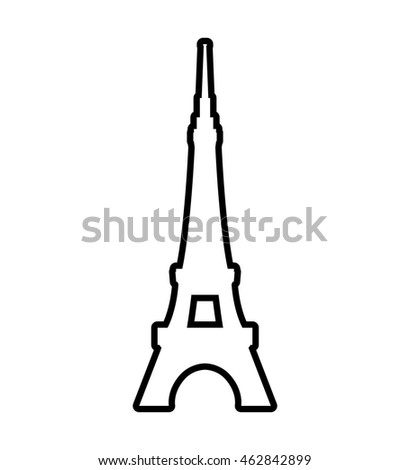 eiffel tower building paris france icon. Isolated and flat illustration. Vector graphic