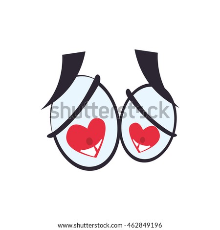 View look expression concept represented by love cartoon eye icon. Isolated and flat illustration