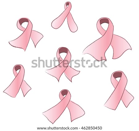 Awareness ribbons of common cancer vector