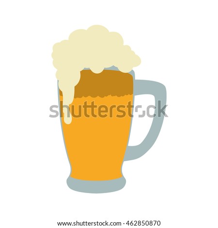 Drink and alcohol concept represented by beer glass icon. Isolated and flat illustration