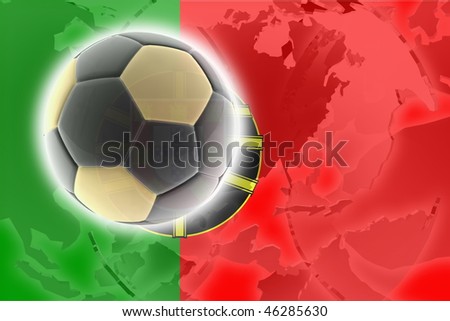 Flag of Portugal, national country symbol illustration sports soccer football