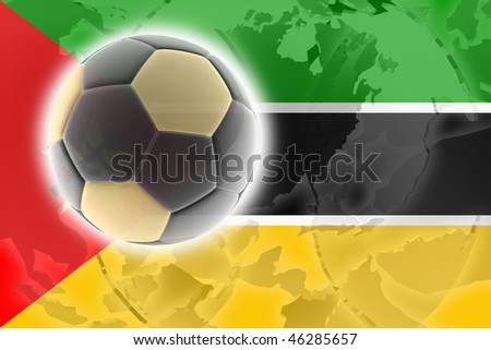 Flag of Mozambique, national country symbol illustration sports soccer football