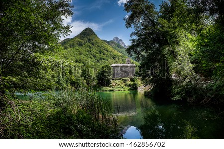 Garfagnana, Tuscany, Italy - Isola Santa is a ghost village at the heart of Apuan Alps