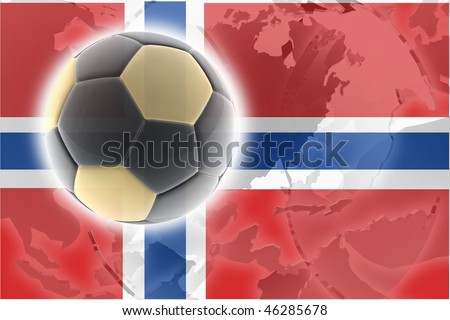 Flag of Norway, national country symbol illustration sports soccer football
