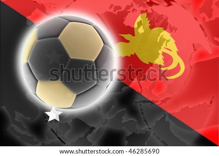 Flag of Papua New Guinea, national country symbol illustration sports soccer football
