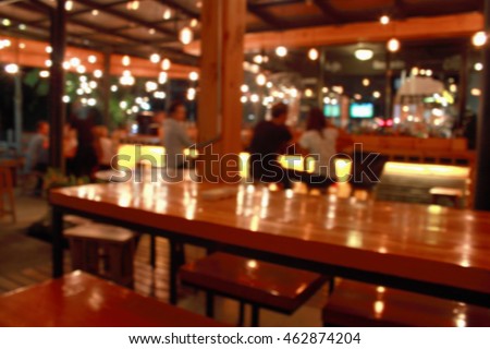 it is blur lifestyle at bar and restaurant for pattern and background.