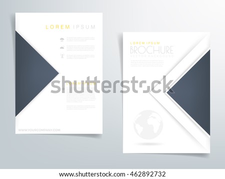 Blue black triangle brochure template vector background flyer header design with white space for text and message design in A4 size
