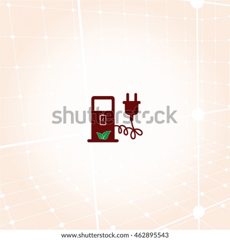 Electric car charging station sign icon. Vector illustration