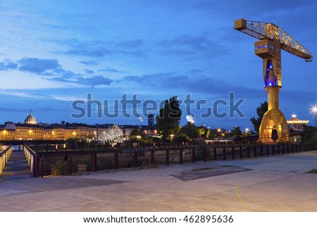 Titan crane on Island of Nantes. Nantes, Pays de la Loire, France