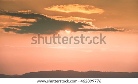 Summer sunset over the hills in Transylvania, Romania
